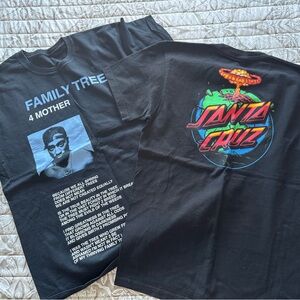 Black Graphic T-Shirts Set